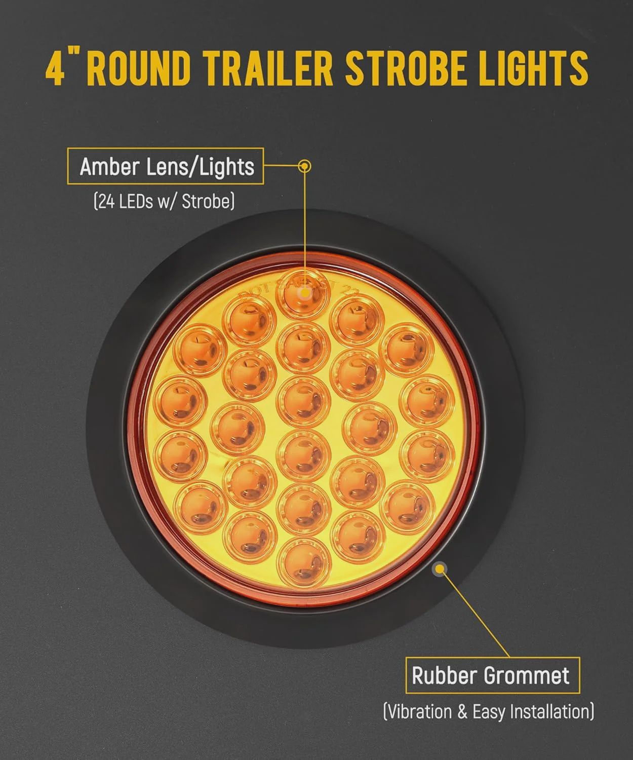 4" ROUND LED AMBER KIT