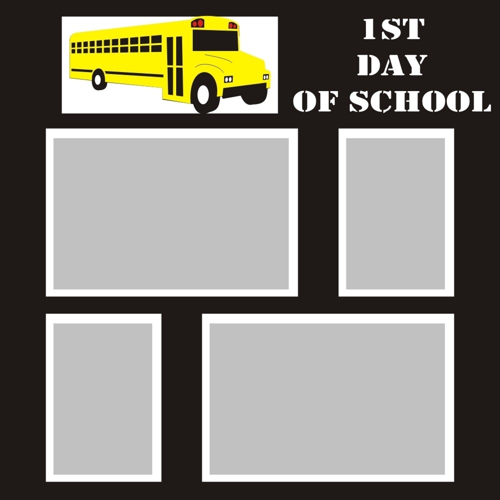 First Day of School with Bus OverLay