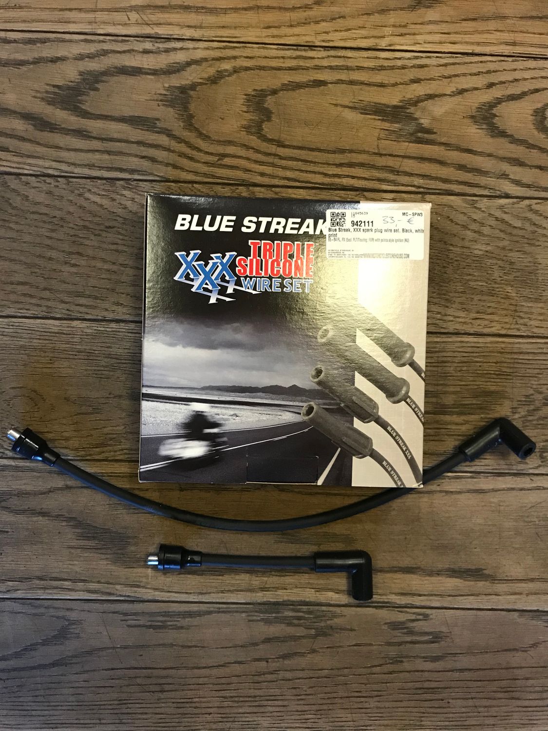 Zündkabel Set schwarz von Blue Streak mit Kupferkern für Harley mit Kontaktzündung, MCS 942111