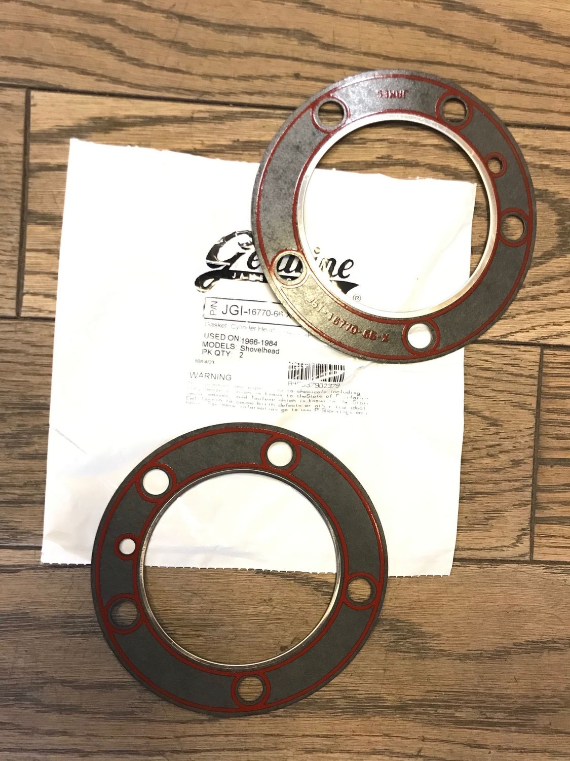 james firering mit silikon zylinderkopfdichtung, kopfdichtung fuer harley shovel 66-84, jgi-16770-66-x