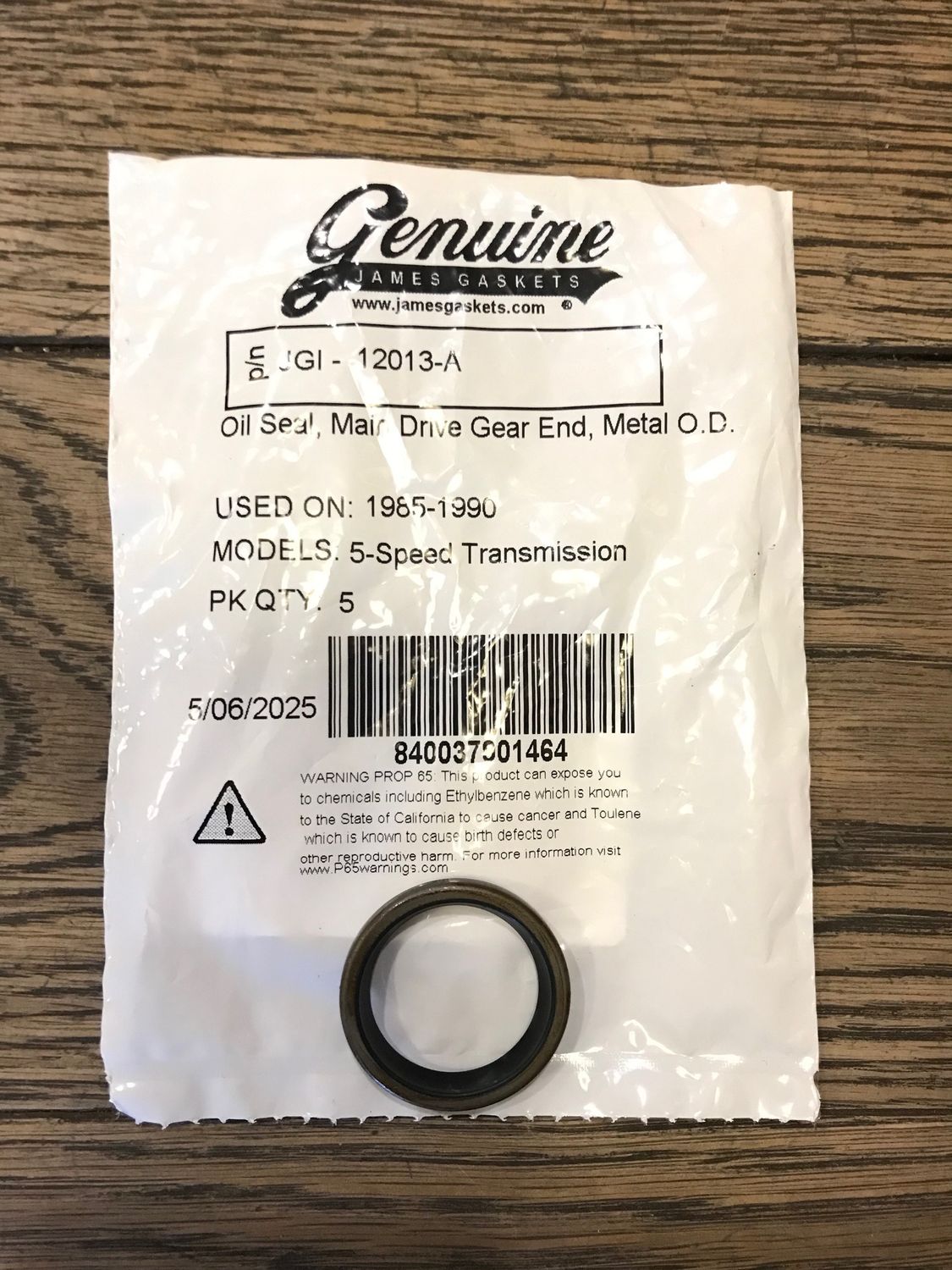 james main drive gear dichtring fuer harley 5-gang modelle 65-84