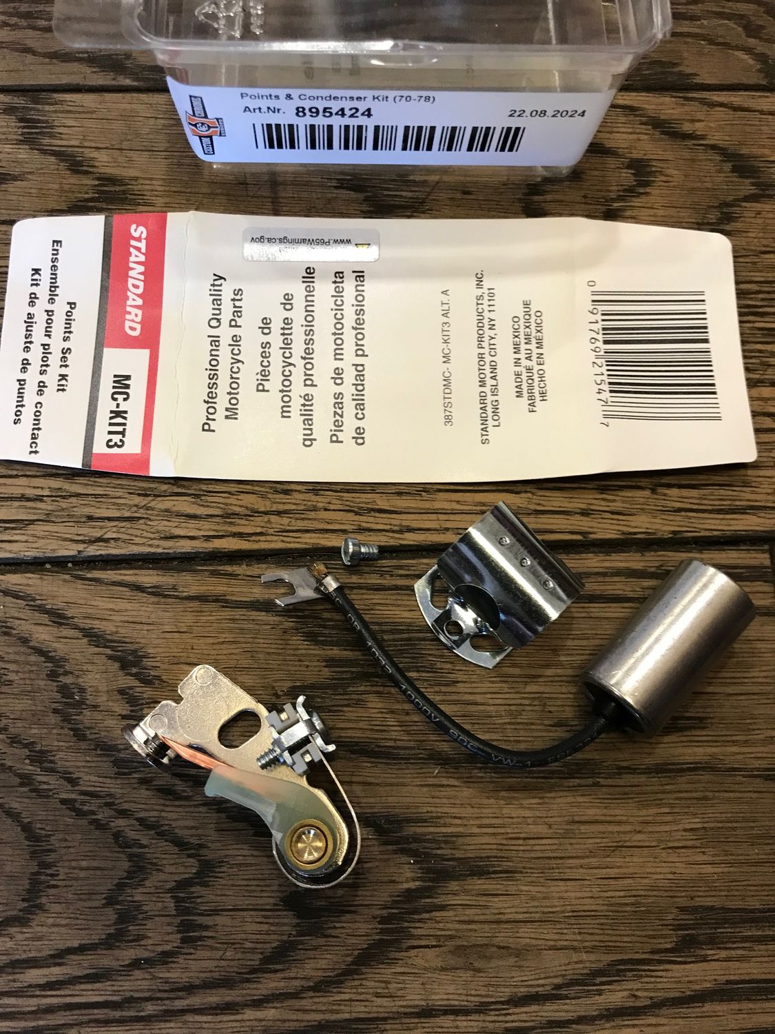 standard motor products mc-kit3, kontakt und kondensator fuer harley ab 1970 mit kontaktzuendung