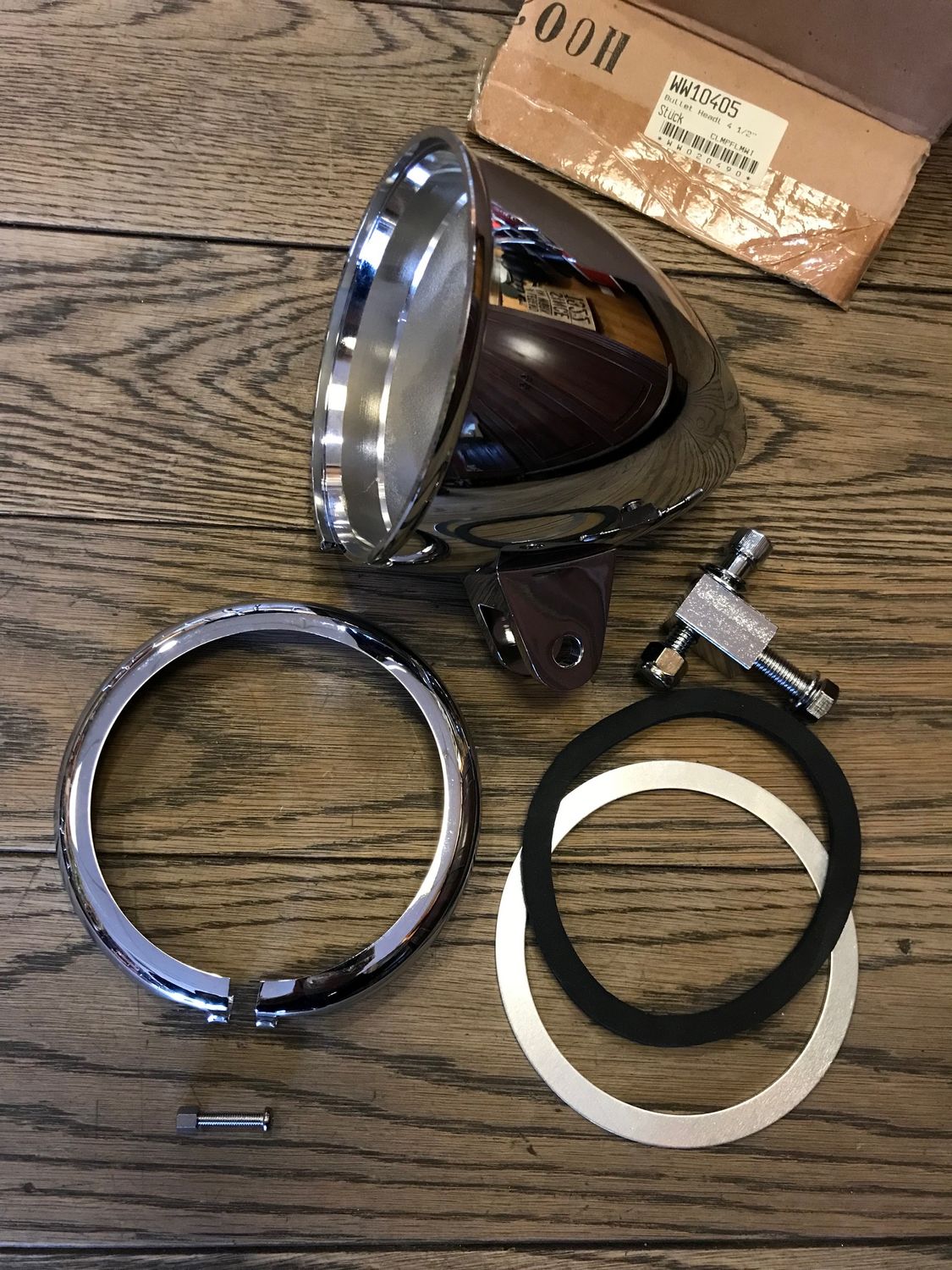 custom scheinwerfergehaeuse klein, 4 1/2 zoll, verchromt, bullet style