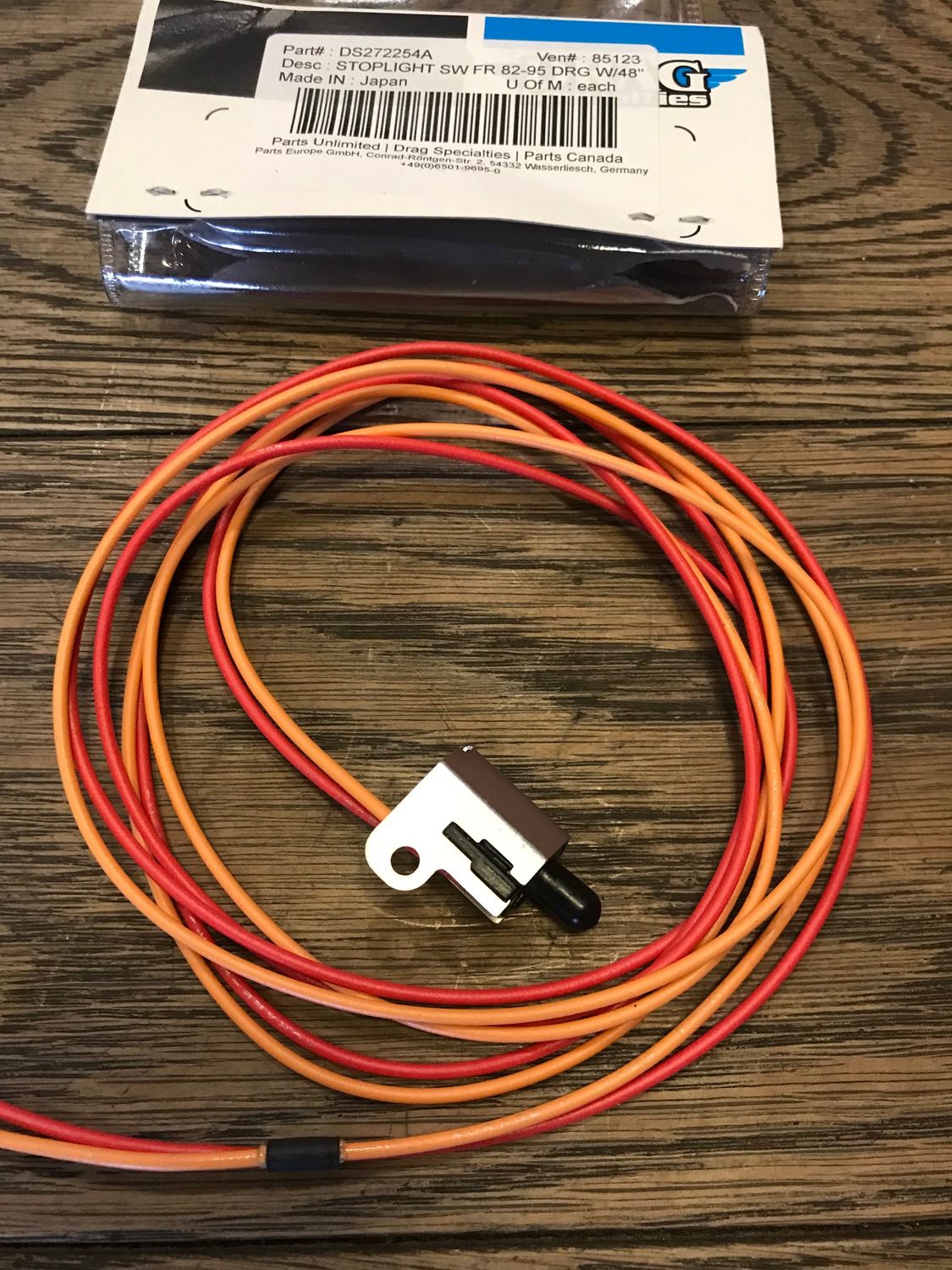 Bremslichtschalter fuer den handbremszylinder, fuer harley modelle 82-95, ersetzt 71590-92