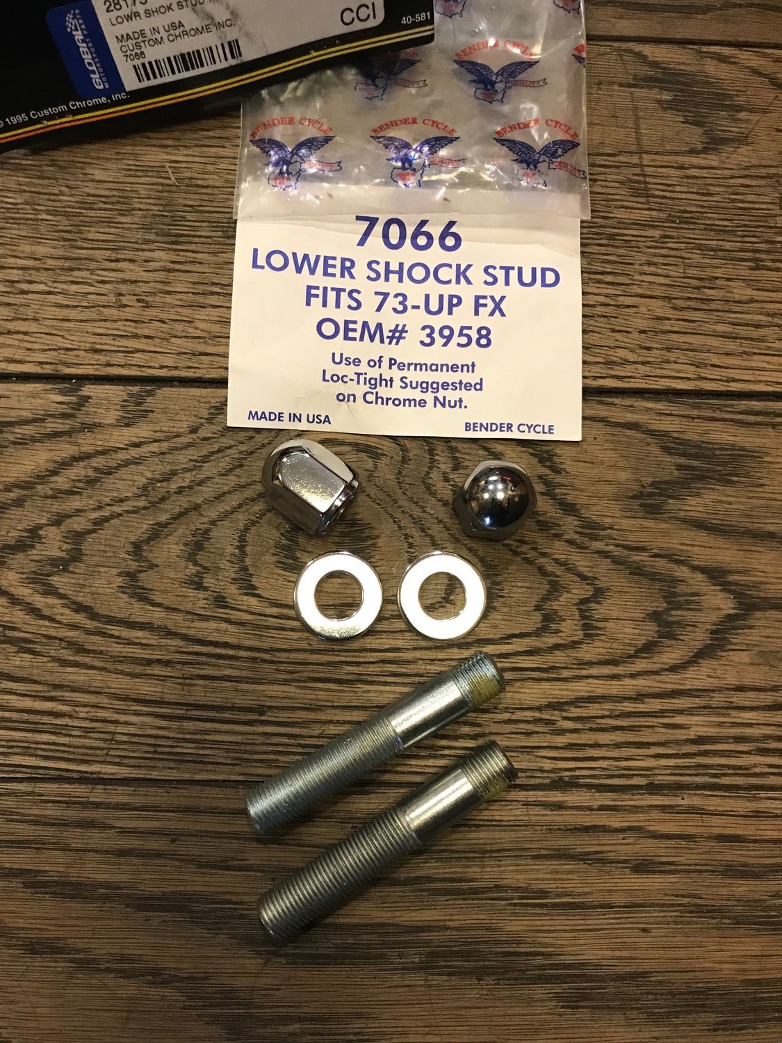bender cycle 7066, stossdaempfer montage bolzen fuer harley shovel ab 73, ersetzt 3958