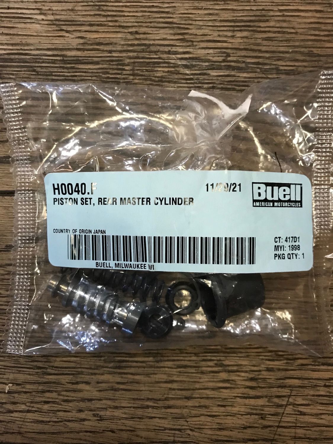 buell piston set fuer fussbremszylinder, fuer buell x1, s1, xb, hd nummer h0040.f, ersetzt hd 45073-98y