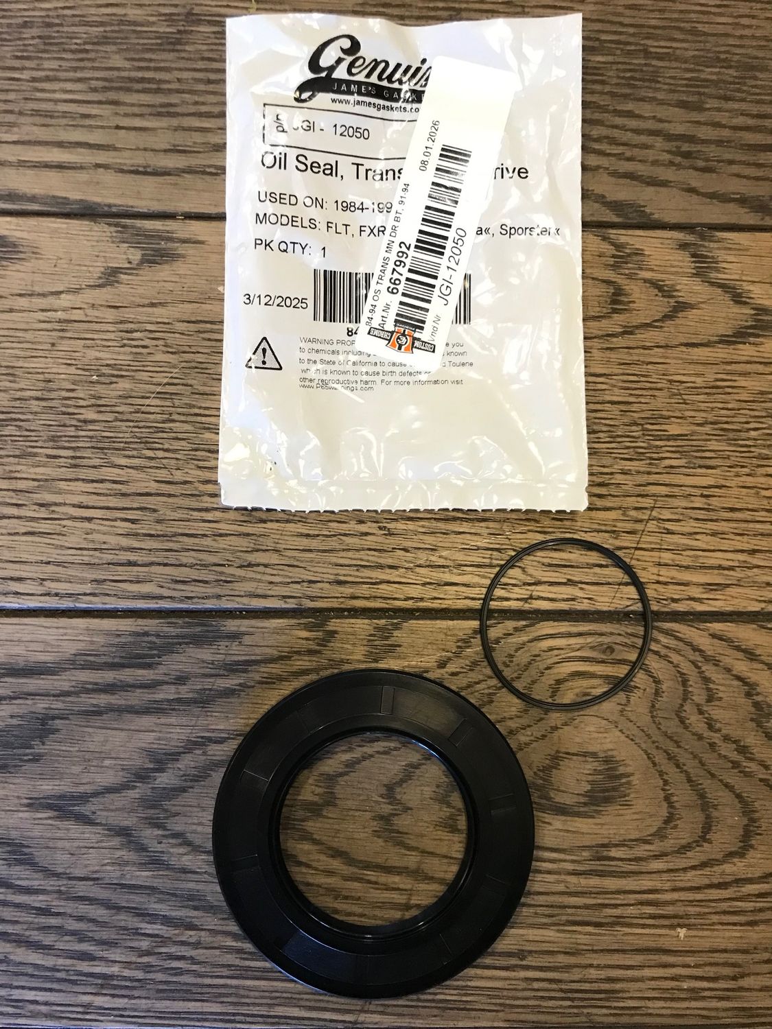 wellendichtring fuer harley big twin evo getriebe hauptwelle, james jgi-12050, ersetzt hd 12050