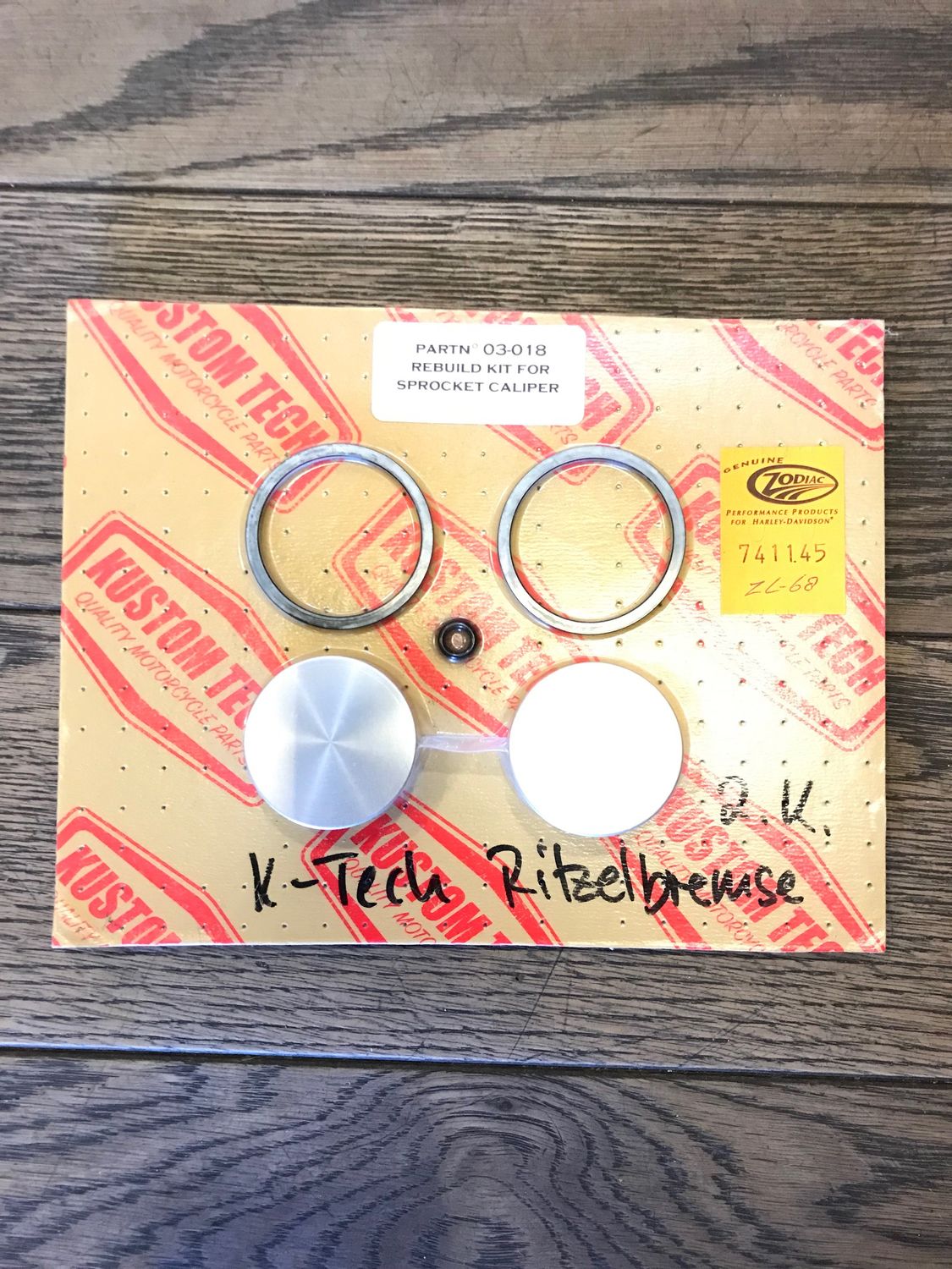 kustom tech 03-018 oder 00-032, ueberholsatz fuer k-tech ritzel bremse, sprocket caliper