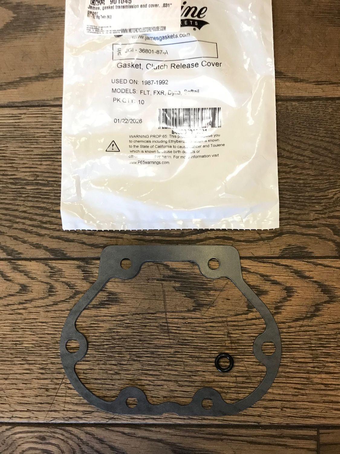 james seitendeckeldichtung fuer harley getriebe 5-gang 87-06, ersetzt harley 36801-87
