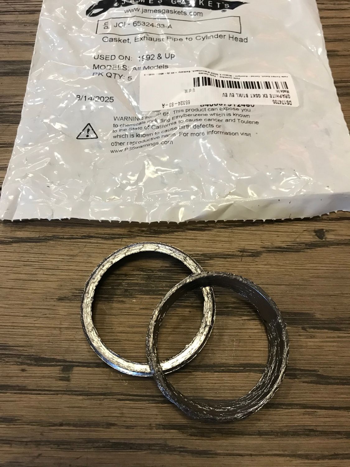 jgi-65324-83-a, Kruemmerdichtung fuer harley softail, dyna, touring und sportster ab 1984 von james