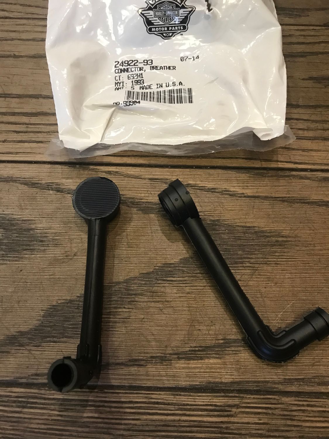 hd 24922-93, breather connector, kopfentlüftung schlauch fuer harley evo und sportster 95-03