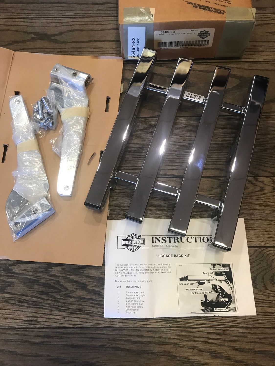 harley-56464-83 luggage rack, gepaecktraeger fuer beifahrer buegel, lehne, rueckenlehne an hd fxr modellen 82-94