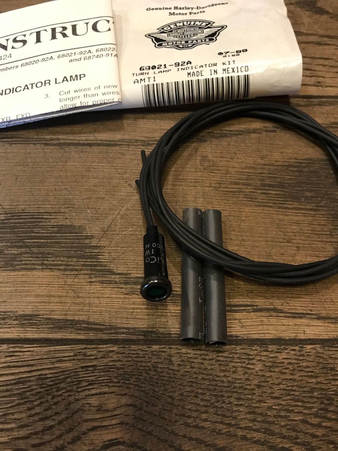 harley 68021-92a, indicator lamp, kontrolleuchte fuer blinker, fuer harley ab 91