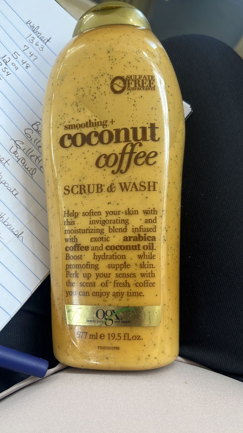 Coconut scrub an wash