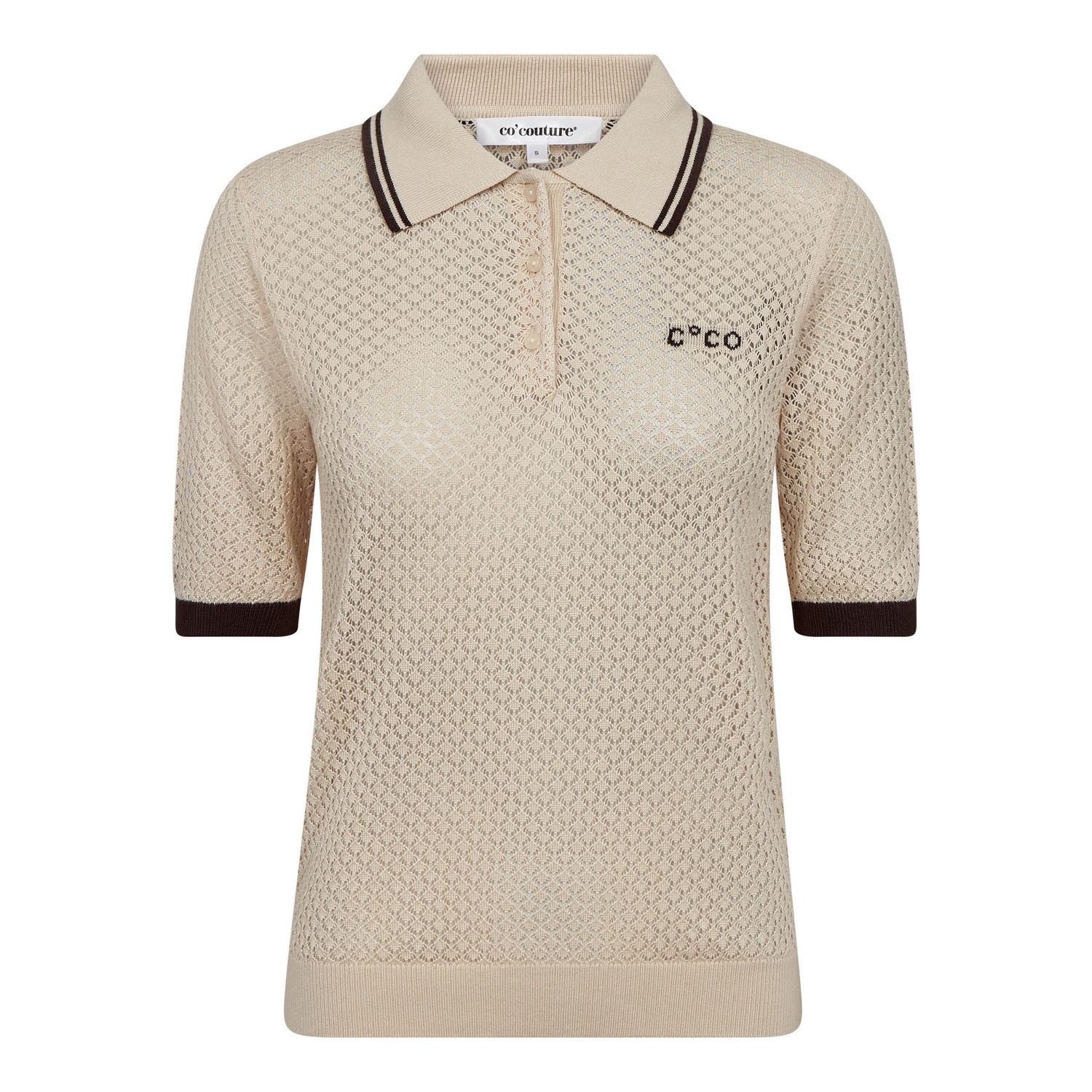 LueCC Pointelle Polo Knit