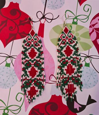 Holiday Harmony Beaded Fringe Earrings