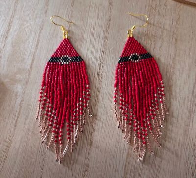 Santa&#39;s Slay Beaded Earrings - Currently in stock and ready for a forever home, no waiting!
