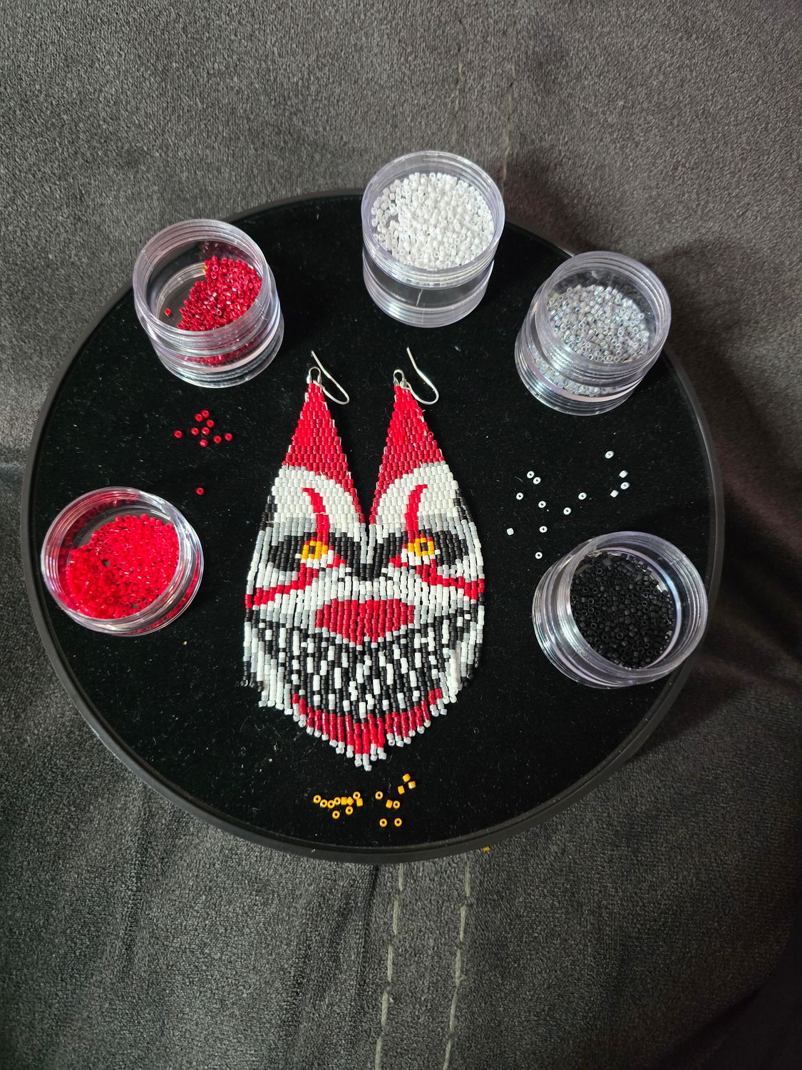 Harlequin Fringe Beaded Earrings