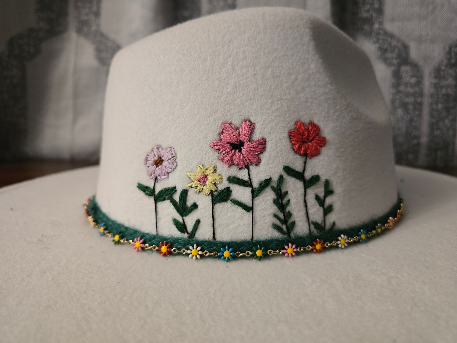 Wildflower Waltz Hand Embroidered Fedora - Currently in stock and ready for a forever home, no waiting!