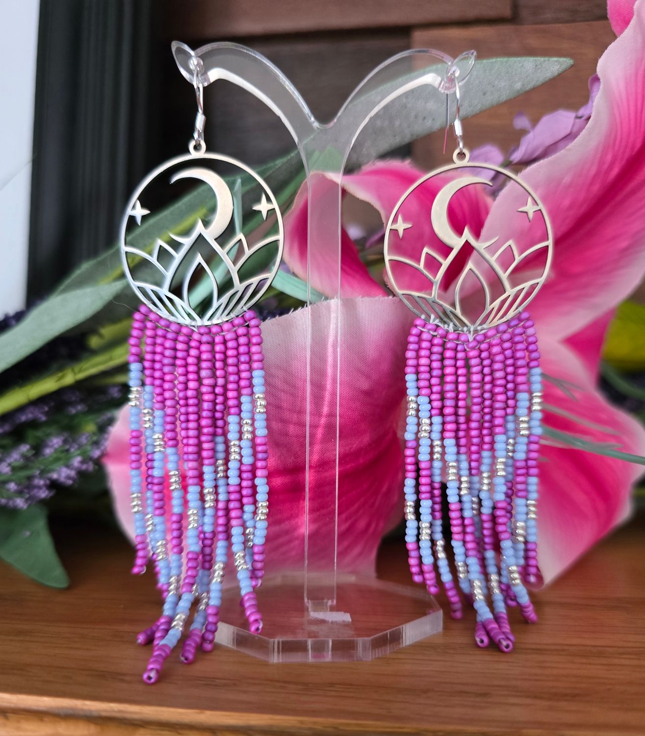 Lunar Petal Fringe Earrings