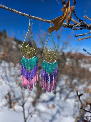 Lotus Bloom Fringe Earrings