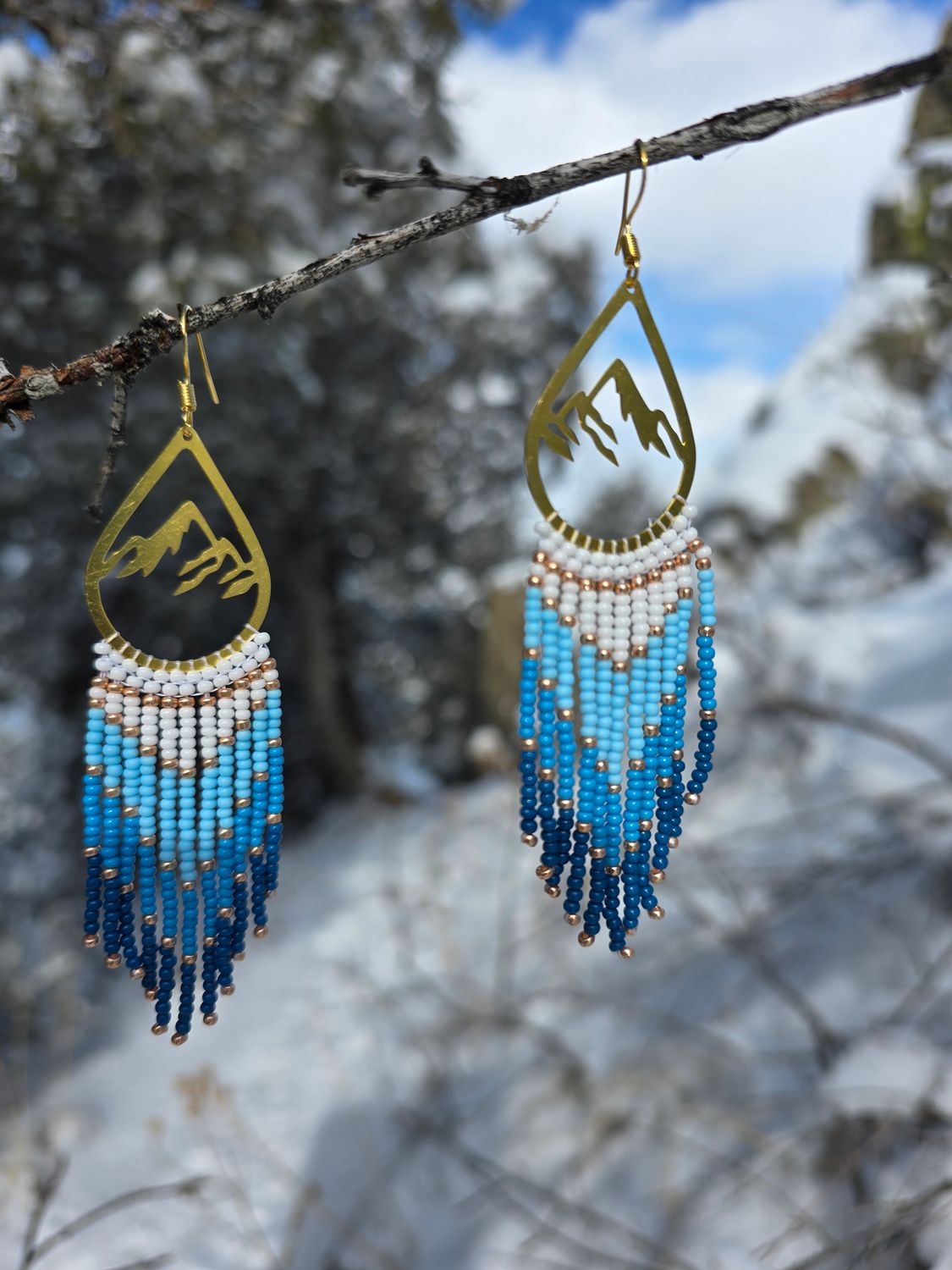 Glacial Peaks Beaded Earrings - Currently in stock and ready for a forever home, no waiting!