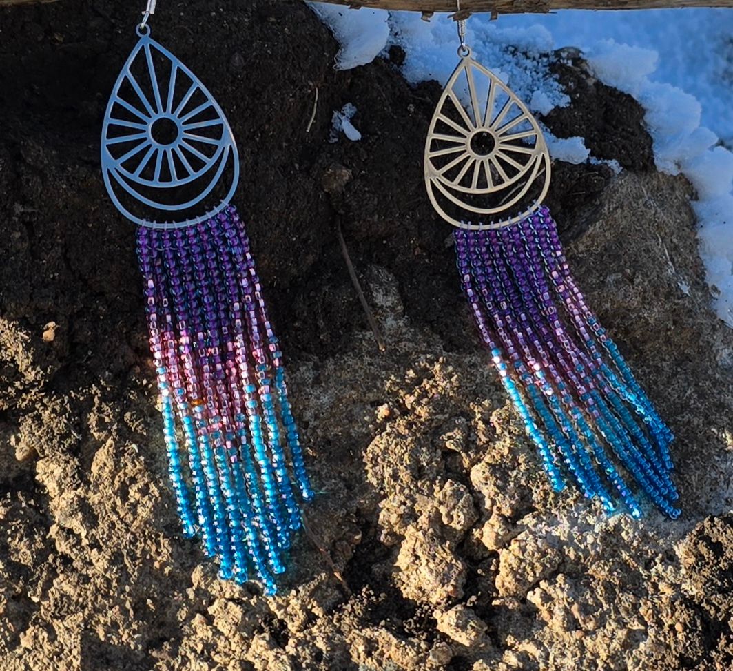 Sunburst Beaded Earrings - Currently in stock and ready for a forever home, no waiting!