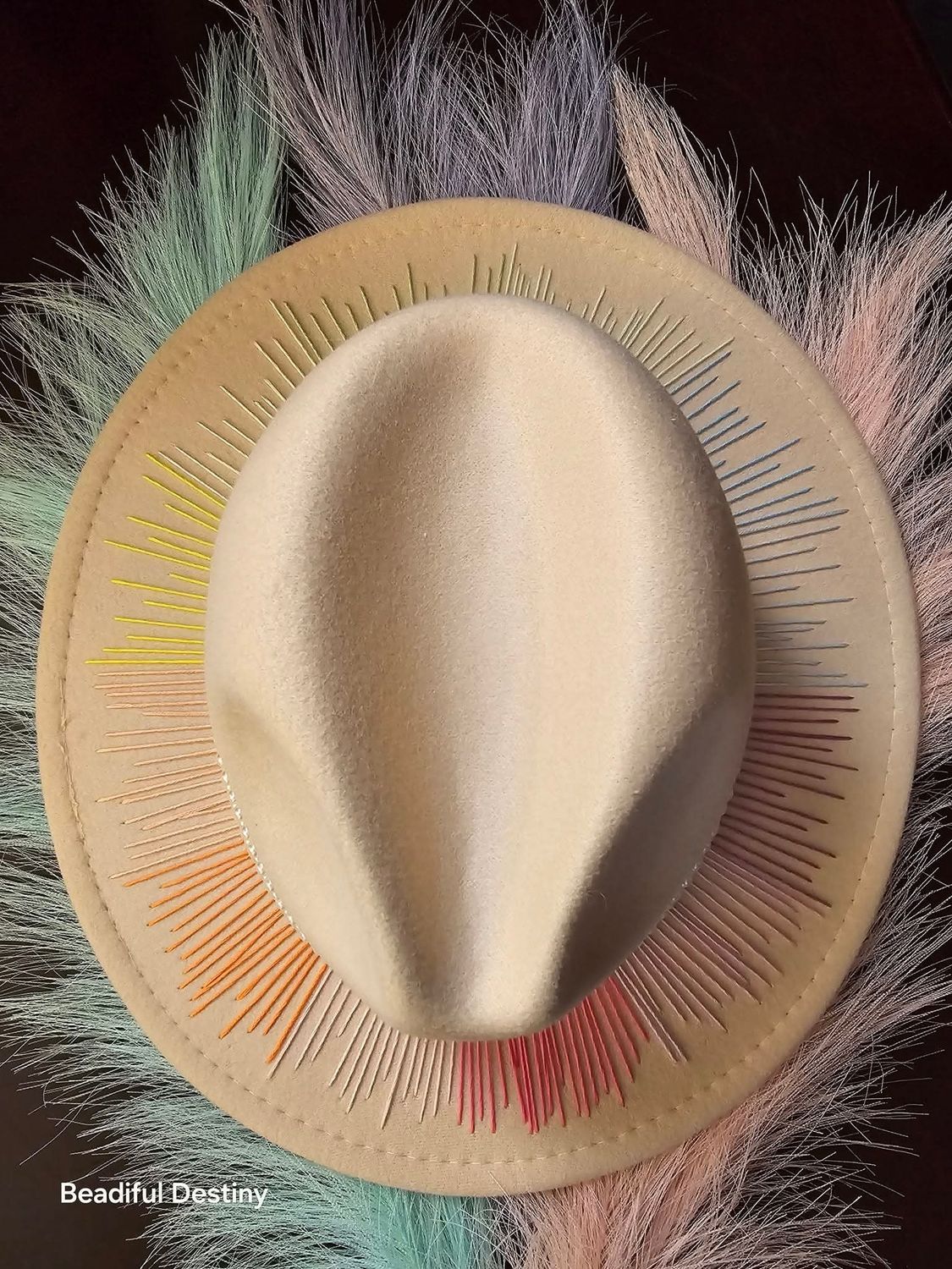 Halo and Horizon Hand Embroidered Fedora