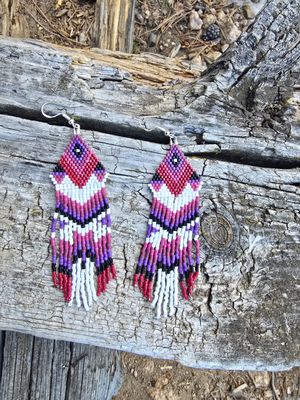 Berry Blaze Fringe Earrings