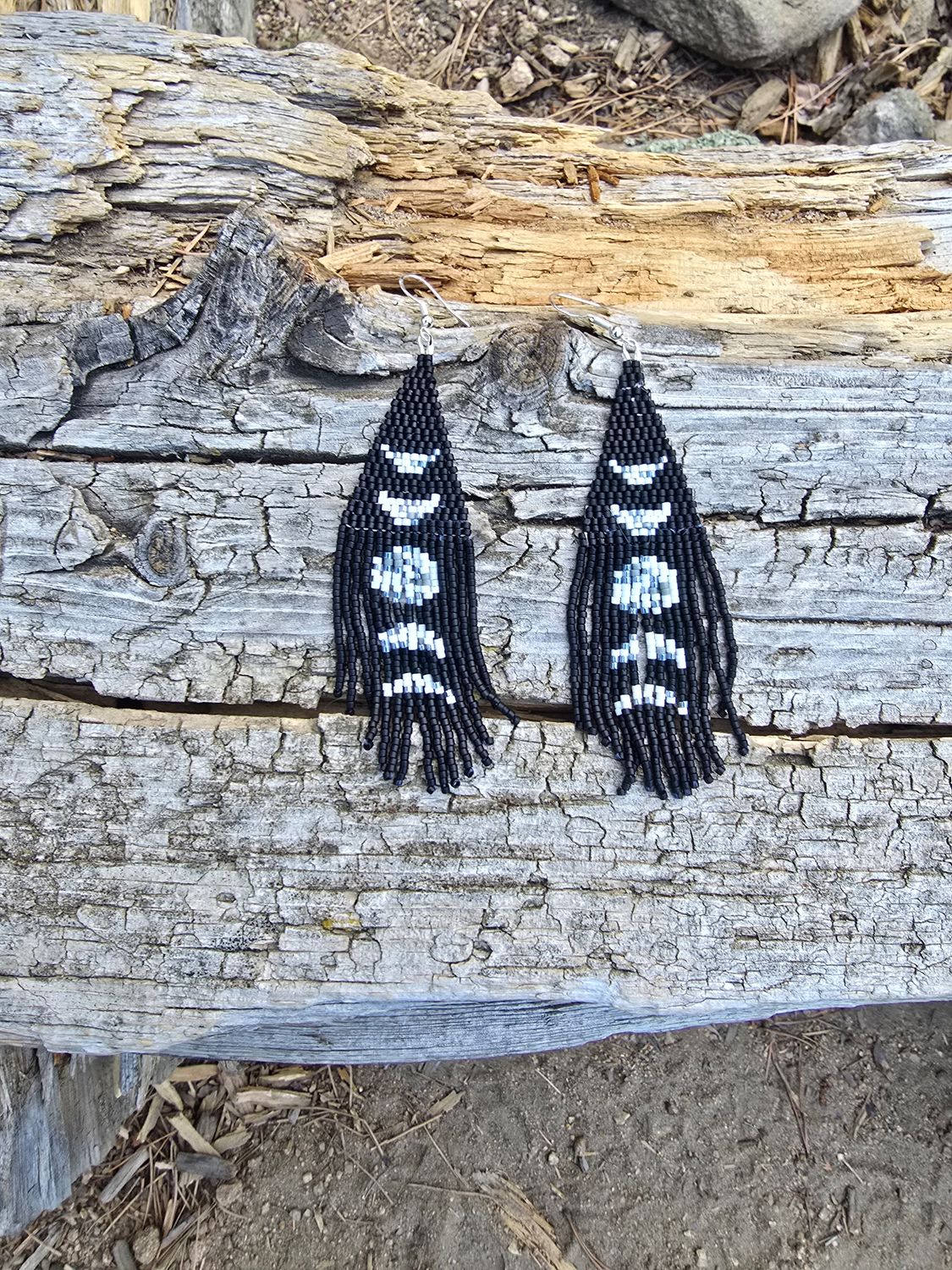 Lunar Phase Fringe Earrings