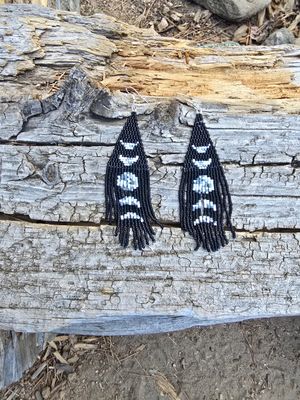 Lunar Phase Fringe Earrings