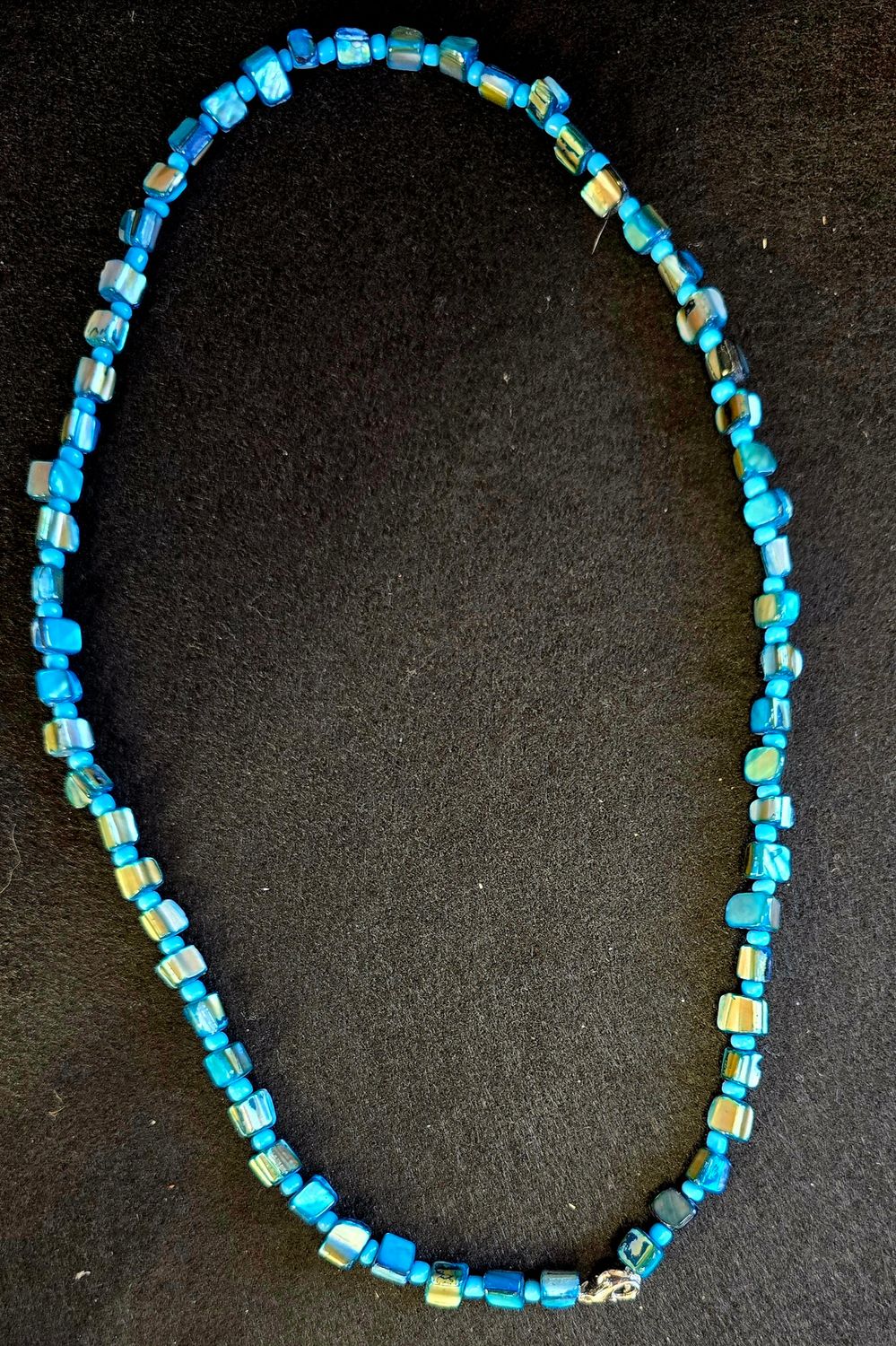 Blue Green Chip Bead hat Band