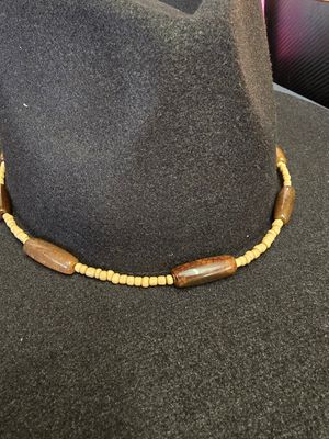 Earthy Tone Glass Beaded Hat Band