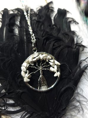 Howelite Stone Tree Pendant