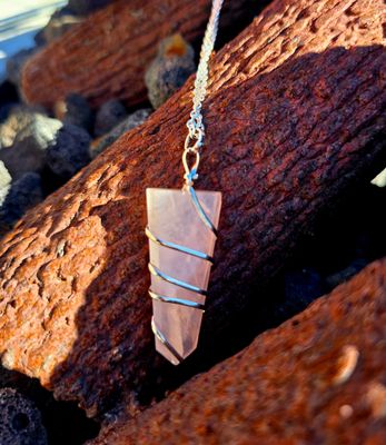 Rose Quartz Wire Wrapped Pendant