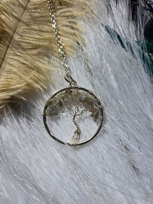 Laboradite Stone Tree of Life Pendant