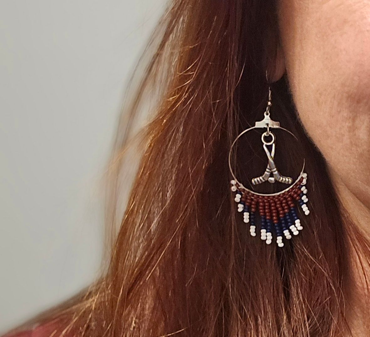 NHL Team Color Hand Beaded Earrings