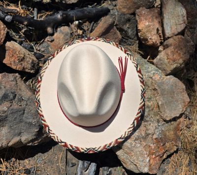 High Dessert Hand Beaded Fedora Brim