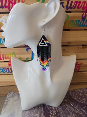 Prism Pulse Hand Fringe Earrings