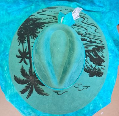 Ocean Ember Laser Burned Fedora