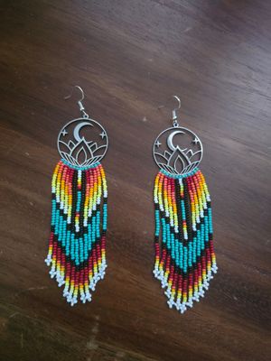 Moonrise Mirage Hand Beaded Earrings