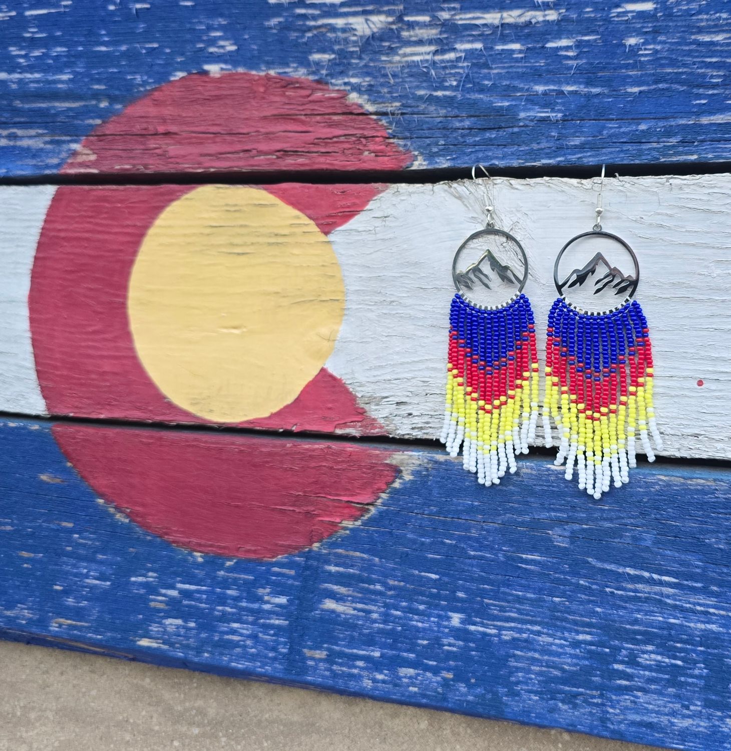 Colorado Flag Fringe Earrings