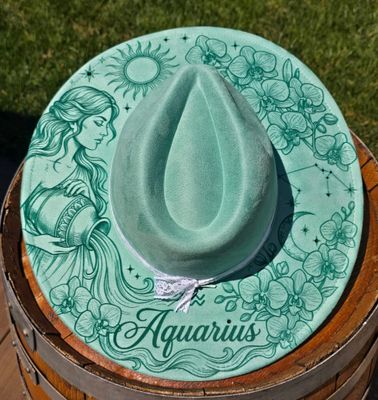 Zodiac Laser Etched Fedoras