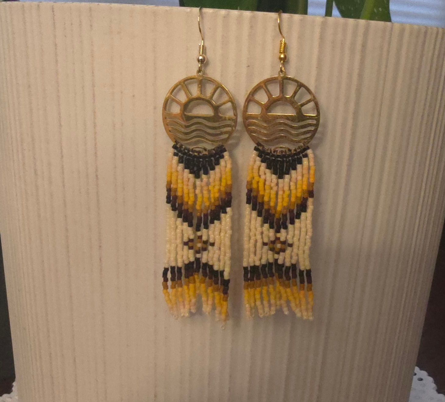 Golden Horizons Beaded Earrings