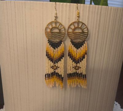 Golden Horizons Beaded Earrings