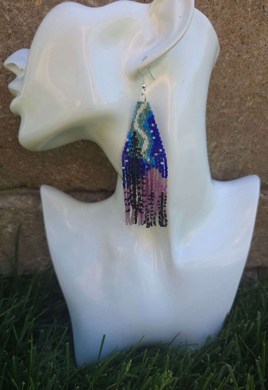 Thunder Mountain Hand Beaded Earrings