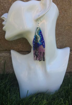 Thunder Mountain Hand Beaded Earrings