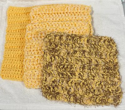 Yellow Cotton Cloth &amp; Scrubby Set