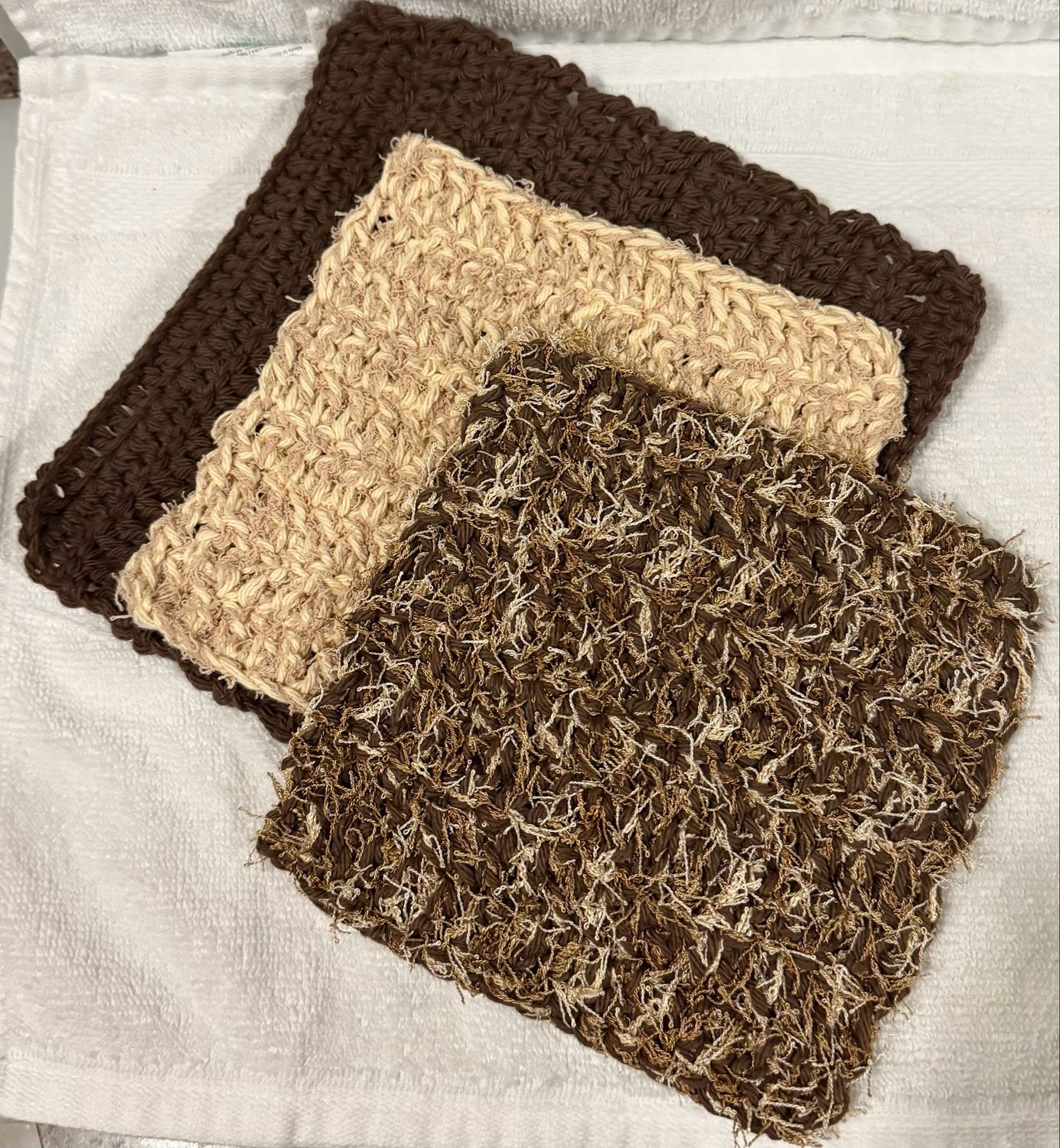Brown Cotton Cloth &amp; Scrubby Set