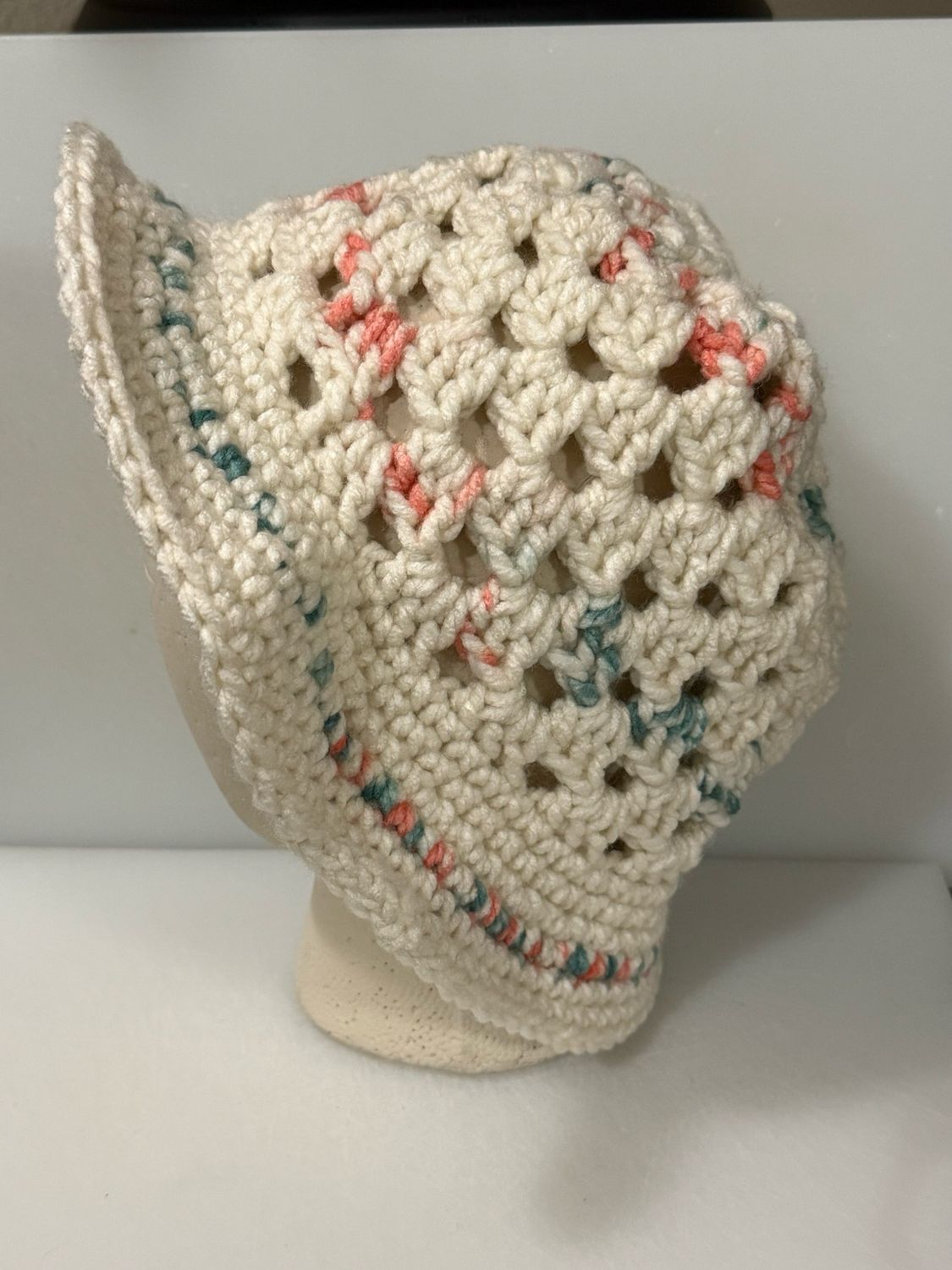 Variegated Cream/Peach/Green Bucket Hat